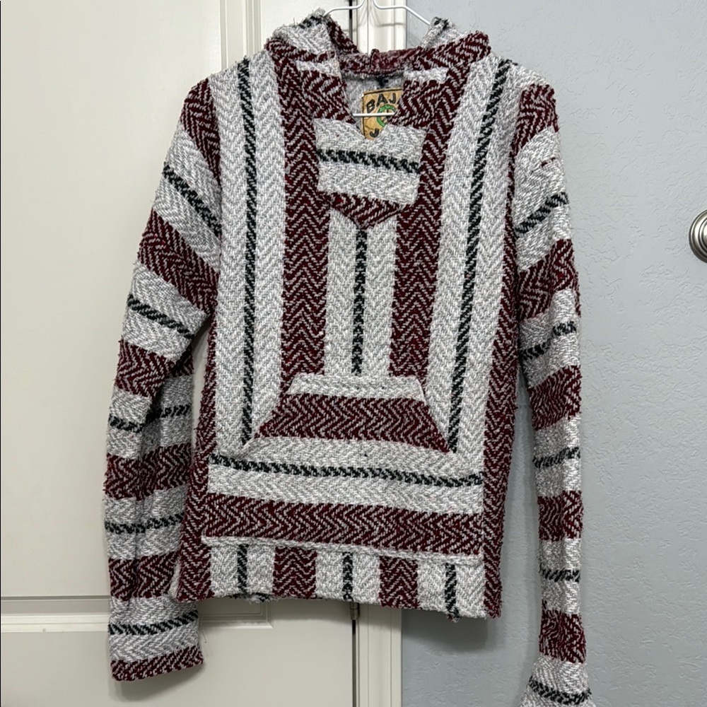 Striped Red and Gray Women's Sweater